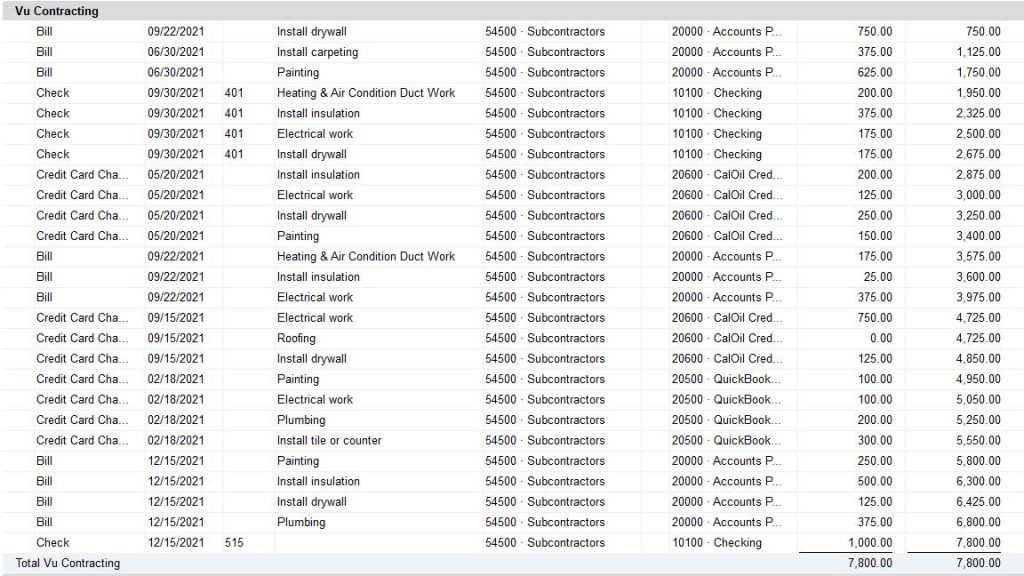 expense report template for quickbooks